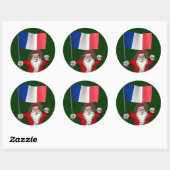 Der Weihnachtsmann mit dem Ende Frankreichs Runder Aufkleber (Blatt)