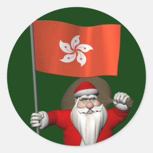 Der Weihnachtsmann mit dem Ende Hongkongs Runder Aufkleber