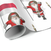 Der Weihnachtsmann mit dem Ende Indonesiens Geschenkpapier (Rolleneckpunkt)