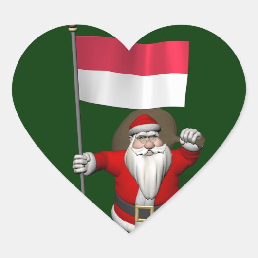 Der Weihnachtsmann mit dem Ende Indonesiens Herz-Aufkleber (Vorderseite)