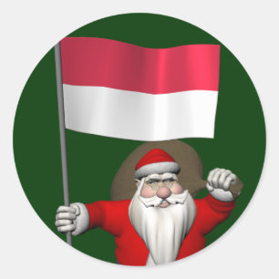Der Weihnachtsmann mit dem Ende Indonesiens Runder Aufkleber