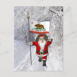 Der Weihnachtsmann mit dem Ende Kaliforniens Feiertagspostkarte