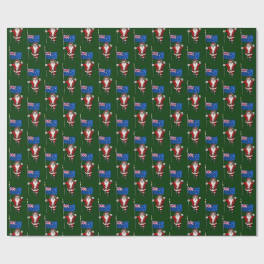 Der Weihnachtsmann mit dem Ende Neuseelands Geschenkpapier (Flach)