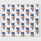 Der Weihnachtsmann mit dem Ende Neuseelands Geschenkpapier (Flach)