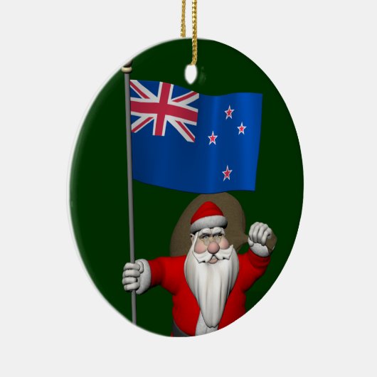 Der Weihnachtsmann mit dem Ende Neuseelands Keramik Ornament (Rechts)