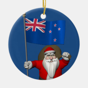 Der Weihnachtsmann mit dem Ende Neuseelands Keramik Ornament