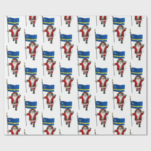 Der Weihnachtsmann mit dem Ende von Curaçao Geschenkpapier