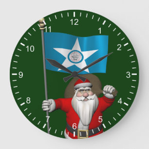 Der Weihnachtsmann mit dem Ende von Houston Große Wanduhr