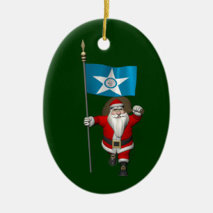 Der Weihnachtsmann mit dem Ende von Houston Keramikornament