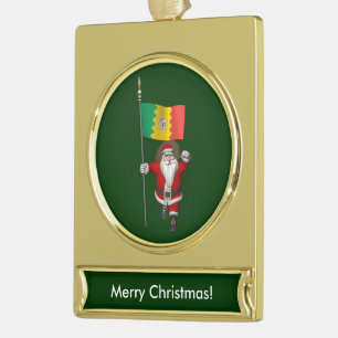 Der Weihnachtsmann mit dem Ende von Los Angeles Banner-Ornament Gold