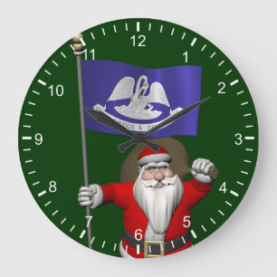 Der Weihnachtsmann mit dem Ende von Louisiana Große Wanduhr
