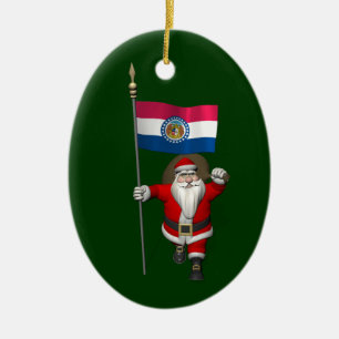 Der Weihnachtsmann mit dem Ende von Missouri Keramikornament