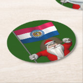 Der Weihnachtsmann mit dem Ende von Missouri Runder Pappuntersetzer (Angewinkelt)