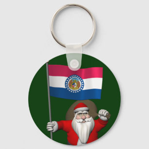 Der Weihnachtsmann mit dem Ende von Missouri Schlüsselanhänger