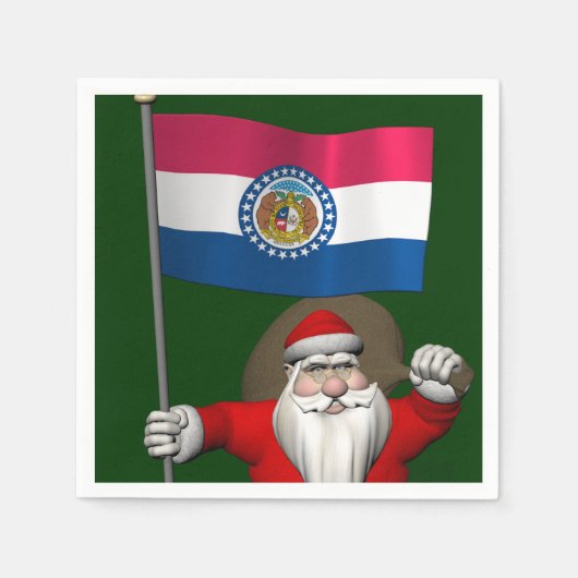 Der Weihnachtsmann mit dem Ende von Missouri Serviette (Vorderseite)