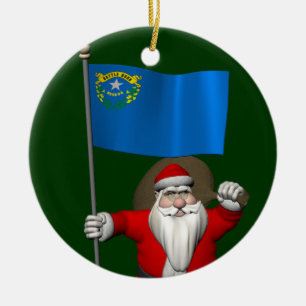 Der Weihnachtsmann mit dem Ende von Nevada Keramik Ornament