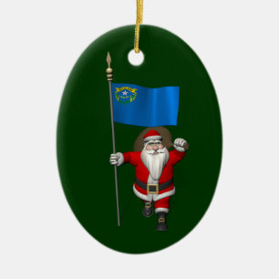 Der Weihnachtsmann mit dem Ende von Nevada Keramikornament