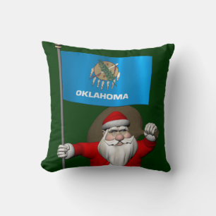 Der Weihnachtsmann mit dem Ende von Oklahoma Kissen