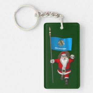 Der Weihnachtsmann mit dem Ende von Oklahoma Schlüsselanhänger