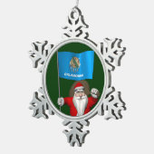 Der Weihnachtsmann mit dem Ende von Oklahoma Schneeflocken Zinn-Ornament (Rechts)