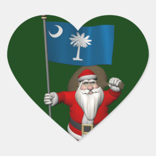 Der Weihnachtsmann mit dem Ende von South Carolina Herz-Aufkleber