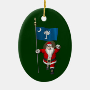 Der Weihnachtsmann mit dem Ende von South Carolina Keramikornament