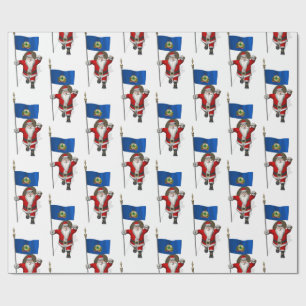 Der Weihnachtsmann mit dem Ende von Vermont Geschenkpapier