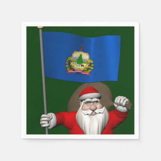 Der Weihnachtsmann mit dem Ende von Vermont Serviette (Vorderseite)