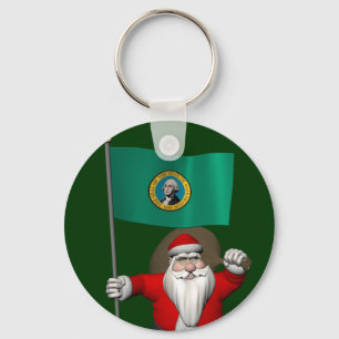 Der Weihnachtsmann mit dem Ende von Washington Schlüsselanhänger