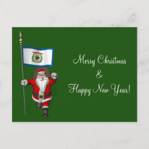 Der Weihnachtsmann mit dem Ende von West Virginia Feiertagspostkarte