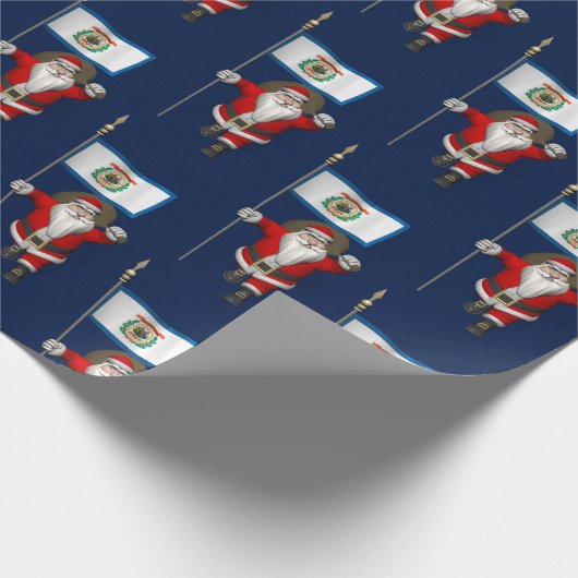 Der Weihnachtsmann mit dem Ende von West Virginia Geschenkpapier (Ecke)