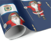 Der Weihnachtsmann mit dem Ende von West Virginia Geschenkpapier (Rolleneckpunkt)