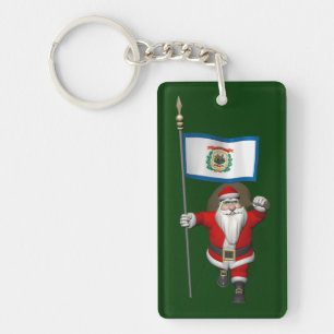Der Weihnachtsmann mit dem Ende von West Virginia Schlüsselanhänger