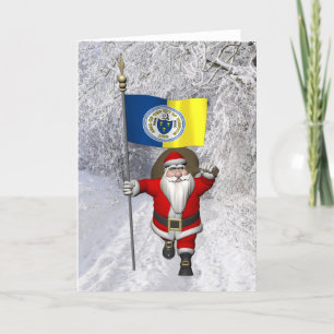 Der Weihnachtsmann mit dem Ensign Trenton NJ Feiertagskarte