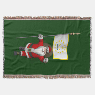 Der Weihnachtsmann mit dem Ensign von Rhode Island Decke