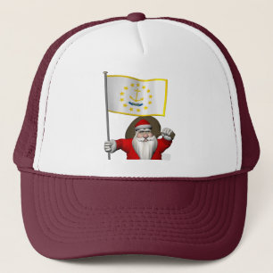 Der Weihnachtsmann mit dem Ensign von Rhode Island Truckerkappe