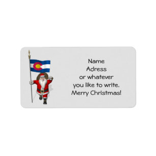 Der Weihnachtsmann mit dem Stich des Colorado Adressaufkleber