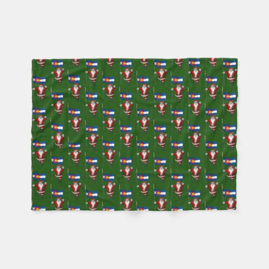 Der Weihnachtsmann mit dem Stich des Colorado Fleecedecke (Vorderseite (Horizontal))
