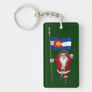 Der Weihnachtsmann mit dem Stich des Colorado Schlüsselanhänger