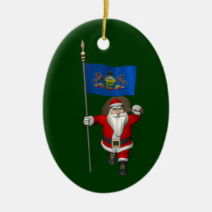 Der Weihnachtsmann mit dem Stipendium von Pennsylv Keramik Ornament