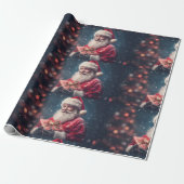 Der Weihnachtsmann mit dem Weihnachtsdesign Geschenkpapier (Ungerollt)