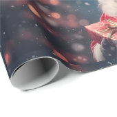 Der Weihnachtsmann mit dem Weihnachtsdesign Geschenkpapier (Rolleneckpunkt)