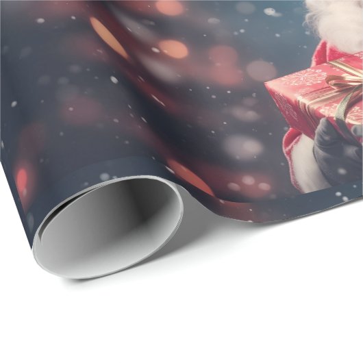 Der Weihnachtsmann mit dem Weihnachtsdesign Geschenkpapier (Rolleneckpunkt)