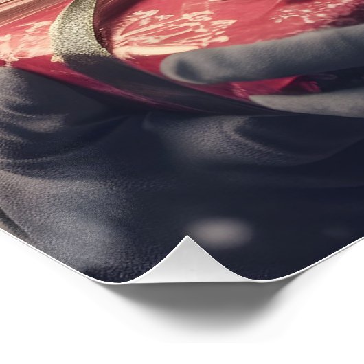 Der Weihnachtsmann mit dem Weihnachtsdesign Poster (Ecke)