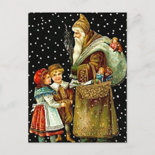 Der Weihnachtsmann mit den Kindern Feiertagspostkarte