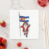Der Weihnachtsmann mit der Fahne Colorado Serviette (Beispiel)