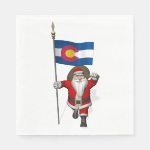 Der Weihnachtsmann mit der Fahne Colorado Serviette