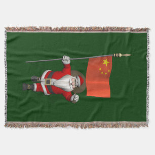 Der Weihnachtsmann mit der Flagge der China Decke