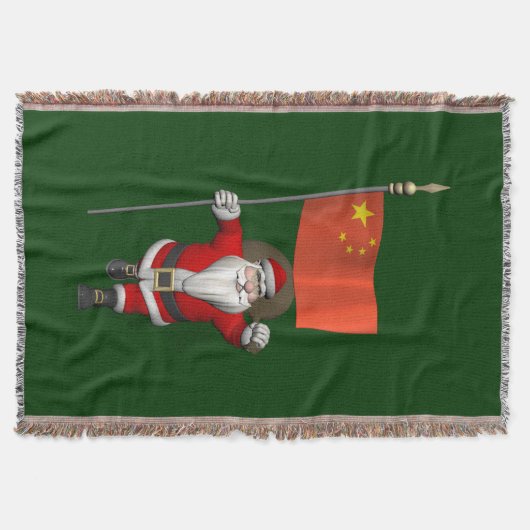 Der Weihnachtsmann mit der Flagge der China Decke (Vorderseite)