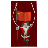 Der Weihnachtsmann mit der Flagge der China Kleine Geschenktüte (Rückseite)